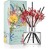 COCODOR Preserved Real Flower Reed Diffuser/Black Cherry / 6.7oz(200ml) / 1 Pack/Reed Diffuser Set, Oil Diffuser & Reed Diffuser Sticks, Home Decor & Office Decor, Fragrance and Gifts