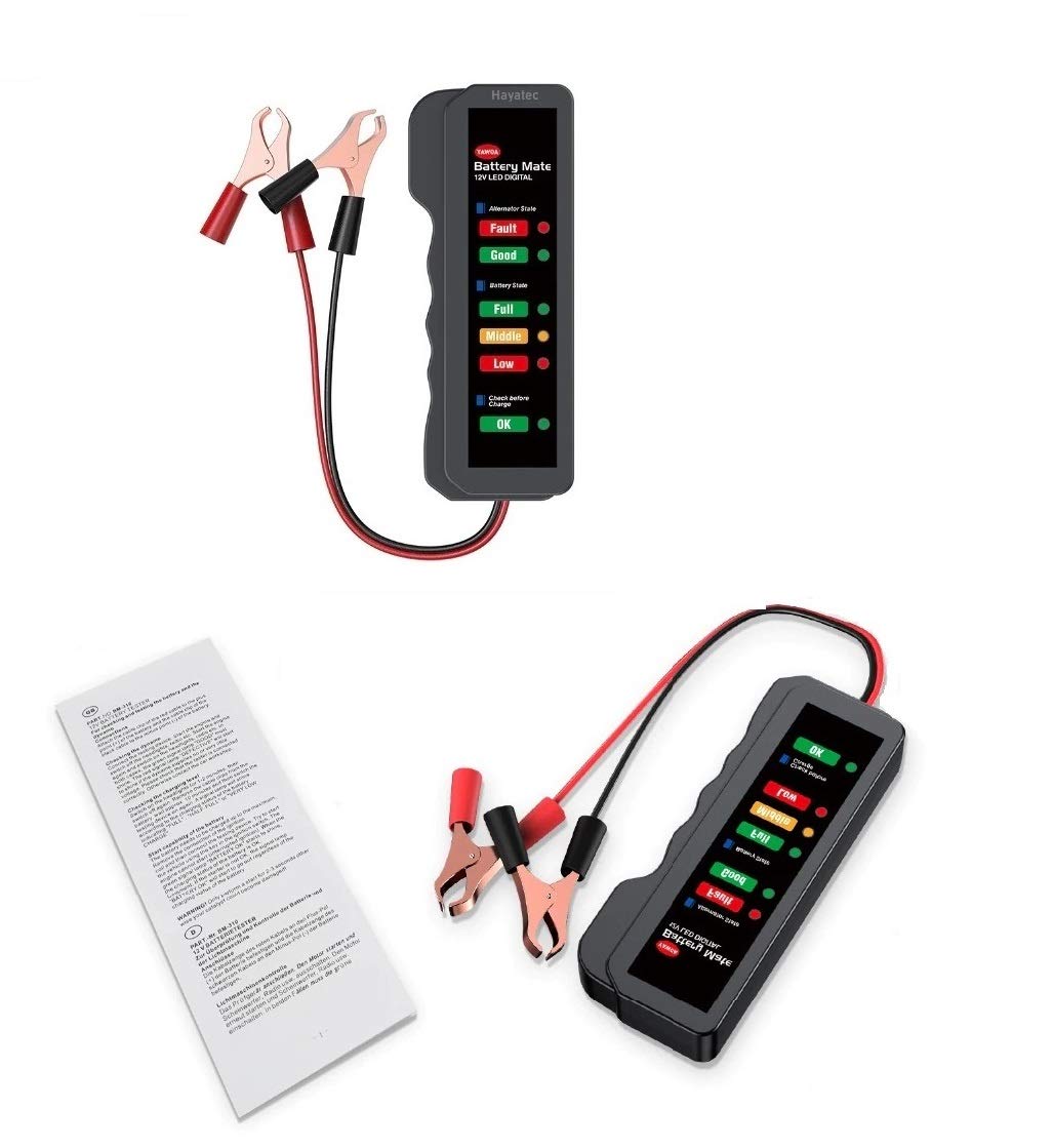 12V Vehicle Battery Tester Digital car battery current Test Tool - Suitable for All Cars Vans Mini cabs Petrol Diesel electric battery Alternator Power indicator tester BM320 by Hayatec (B310)