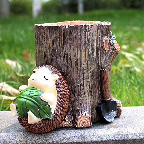 ToiM Cute Hedgehog Desk Pen Pencil Pot Holder, Toothbrush Holder, Resin Desktop Organizer Container, Stationery Storage, Office Desk Decoration, Study Bookshelf Decor (Rest)