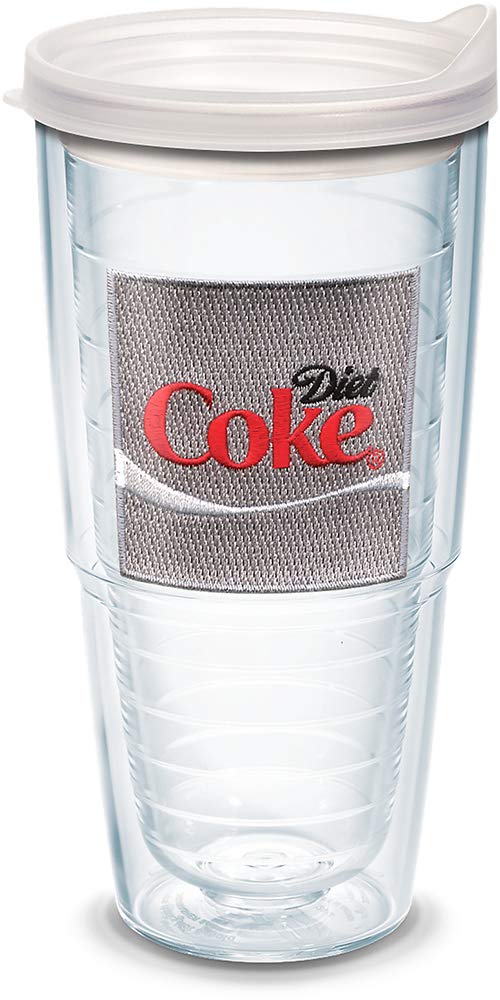 Tervis Coca-Cola® Made in USA Double Walled Insulated Tumbler Travel Cup Keeps Drinks Cold & Hot, 24oz, Clear Lid