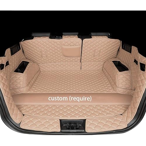 Muchkey 95% Custom Style car Cargo Mat Trunk Liner Odorless All Weather Cargo Tray Liner Set,Guaranteed Beige