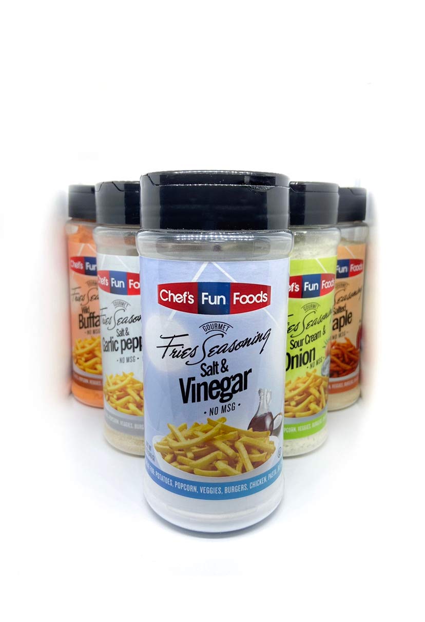 Gourmet Fries Seasonings Bottle, Salt and Vinegar, 12 Ounce : Flavored Salts : Grocery & Gourmet Food