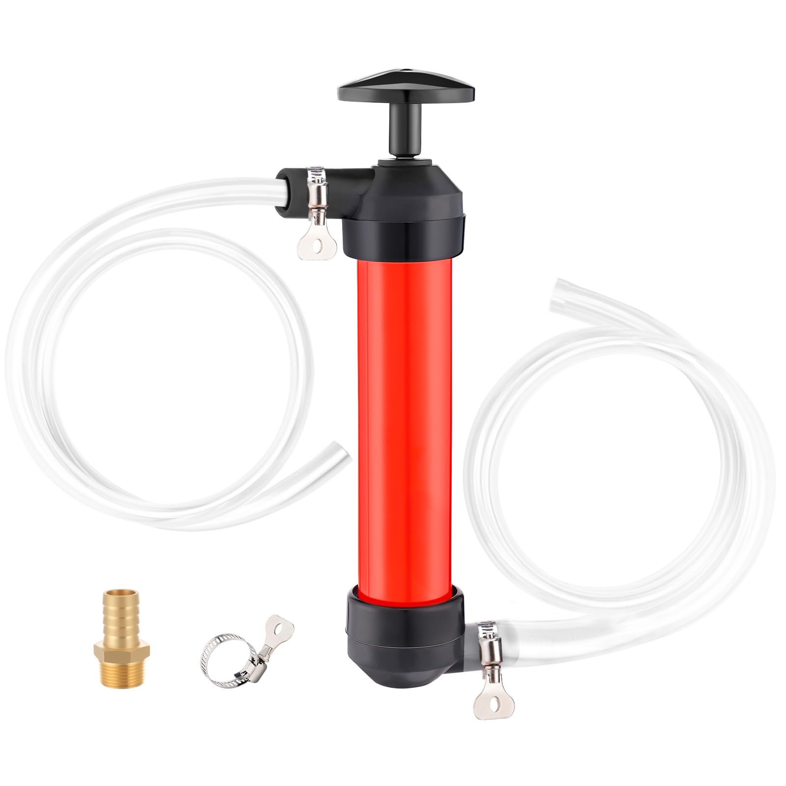 Photo 1 of MADHOLLY Hand Fuel Pump Kit - RV Antifreeze Transfer Pump for Camper Trailer with 3 Clamps Leak-proof to Make Winterizing Easier, Siphon Water System for Oil and Liquids