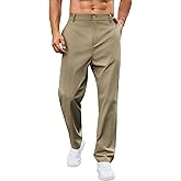 OLEMEK Men's Golf Pants Flat Front Business Work Dress Pants Quick-Drying Straight Leg Trousers with Pockets