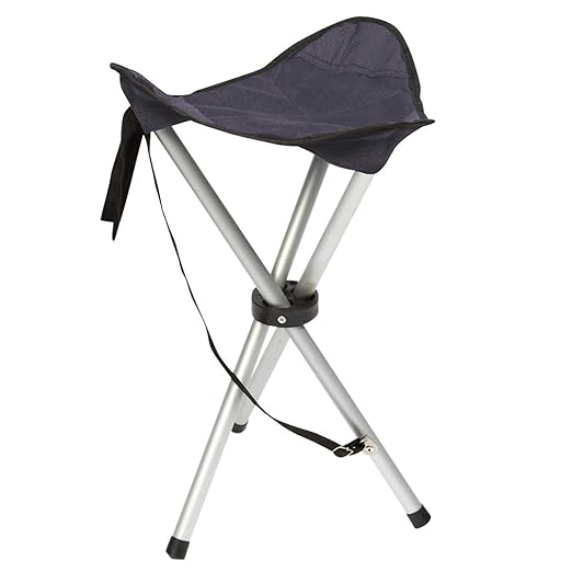 Dreibeinhocker Aluhocker Sitzhöhe 50 cm faltbar auf 57 cm platzsparend • Falthocker Campinghocker Klapphocker Angelhocker Cam