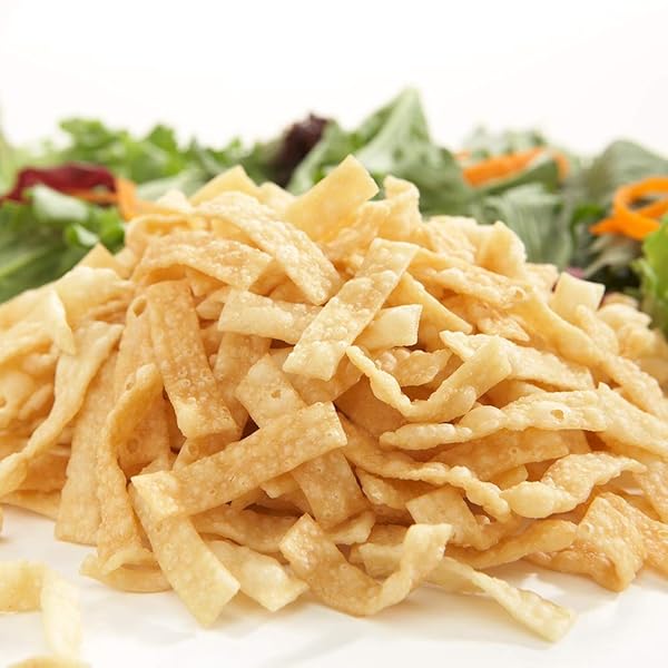 FRESH GOURMET AUTHENTIC WONTON STRIPS | 1 POUND | LOW CARB | CRUNCHY SNACK AND SALAD TOPPER