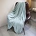 DOZZZ Fluffy Chenille Knitted Throw Blanket with Decorative Fringe for Home Décor Bed Sofa Couch Chair Aqua