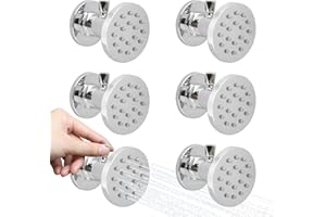 (Upgrade) Backnets Shower Body Spray with On Off Solid Brass Round Shower Jets 6 PCS Massage Showerhead Wall Nozzle, Flow Can