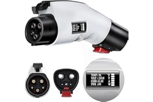 RUICAR for Tesla to J1772 Adapter with LCD Screen, Nacs to J1772 Adapter Only for J1772 EVs, Fixed Lock Works, Up to Max 60A 250V Converter, Compatible with Nacs Wall/Mobile Connector Target Chargers