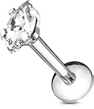 Body Jewellery Shack Labret Stud Marquise CZ Top Earring 316L Surgical Steel Tragus/Cartilage Helix Barbell