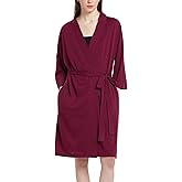 SIORO Women's Wool Robe, Short Bathrobe, Lightweight Loungewear with Pockets, Plus Size Sleepwear for Spa, Resort & Hotel