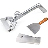 SHANGPEIXUAN Grill Scrapers, Heavy Duty Casting Aluminum Commercial Griddle Scraper with 5 Blades and Small Slant Edge Grill Scraper