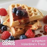 Global Gizmos Heart Shaped Waffle Maker 1000W Non-Stick 25x22 Pink view 5
