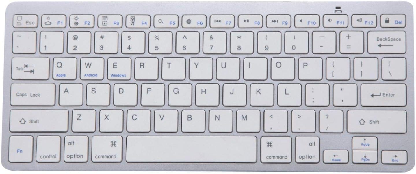 LeadTop Slim Mini Wireless Keyboard Bluetooth for Apple iPad Tablet Desktop Laptop (Silver)