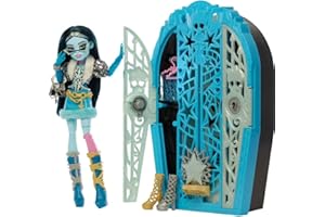 Monster High Skulltimate Secrets Doll and Accessories Set, Hauntlywood Mysteries Frankie Stein with Reveal Closet & 19+ Glam Surprises Like Doll Clothes