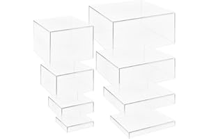 Gdsinstna 8 PCS Buffet Risers, Risers Display Stands, Catering Supplies Buffet Display, Dessert Table Display Set, Acrylic Cube Boxes(5", 6", 7", 8",9", 10'',11", 12")