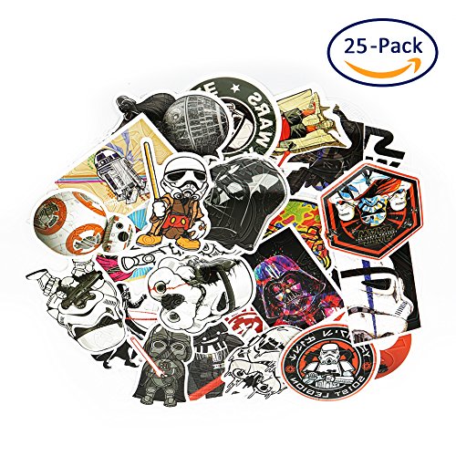Cartoon Stickers, Echeer PVC Waterproof Stickers for Decorate Laptop, Notebooks, Car, Bicycle, Skateboards, Luggage etc (25PCS No-Duplicate Stickers Pack)