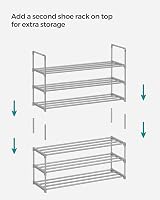 SONGMICS 3-Tier Shoe Rack Storage Organizer Grey 30 x 92 x 55 cm LSA303G01 view 7
