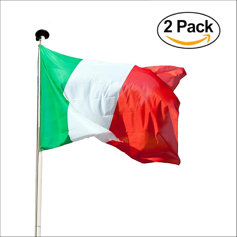Italienische Flagge aus nautischem winddichtem Polyester -2 pcs -Flaggen Fahnen Fanartikel 90 x 150 cm Flagge von Italien mit Metall-Ösen
