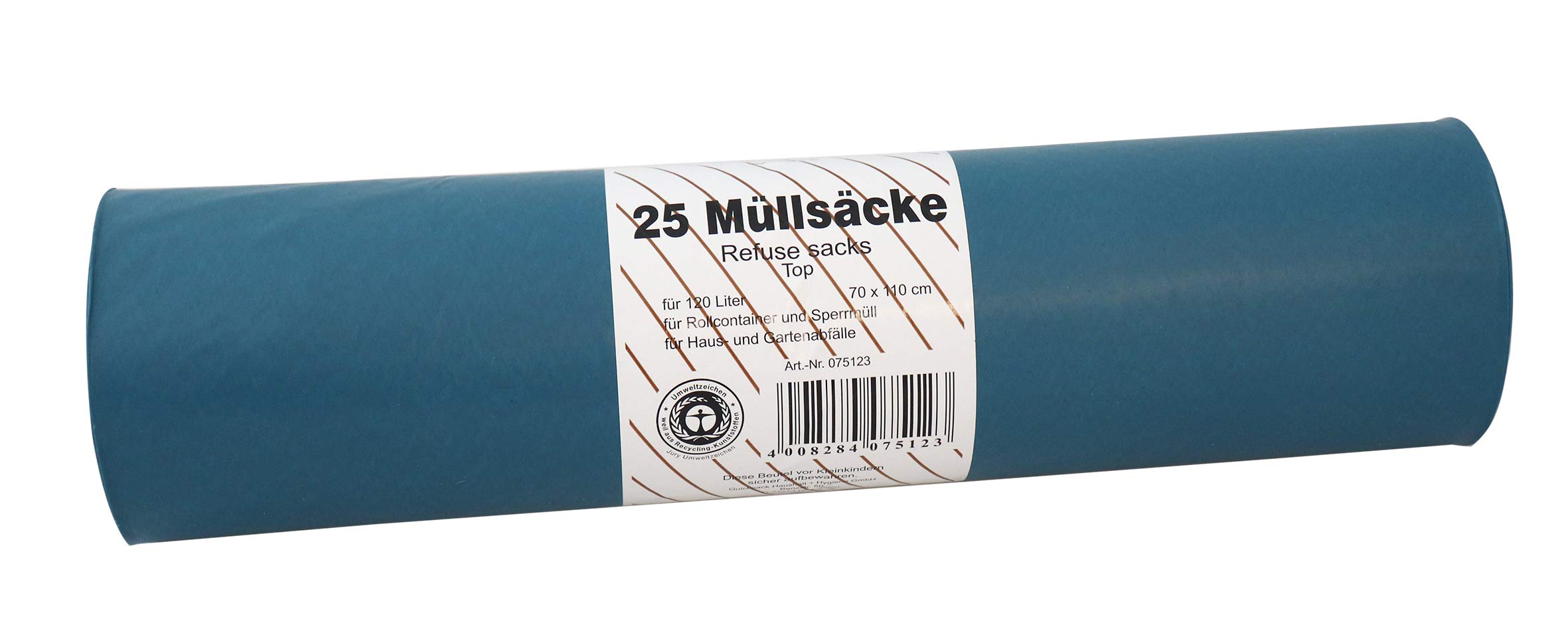 Unbekannt Rubbish Bag, LDPE polyethylene made from 80% recycled material, Blue, 70 x 110 cm