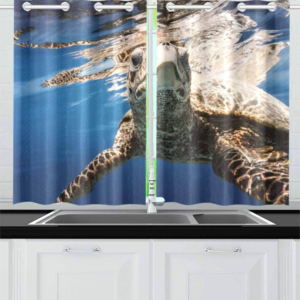 Beautiful Window Curtains Endangered Marine Sea Turtle
