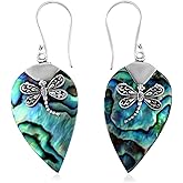 Stylish Dangle Drop Earrings 925 Sterling Silver Abalone Shell Fashion Beach Jewelry Unique Costume Jewelry for Women Birthday Christmas Gifts for Women