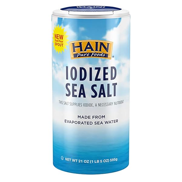 HAIN PURE FOODS IODIZED SEA SALT, 21 OZ