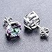 Bamos Sterling Silver Rainbow Quartz Stud Earrings Tourmaline Earrings Colorful Engagement Stud Earring for Women Teen Girls