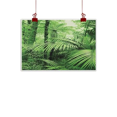 Amazoncom Sunset Glow Canvas Wall Art Rainforest Palm - 