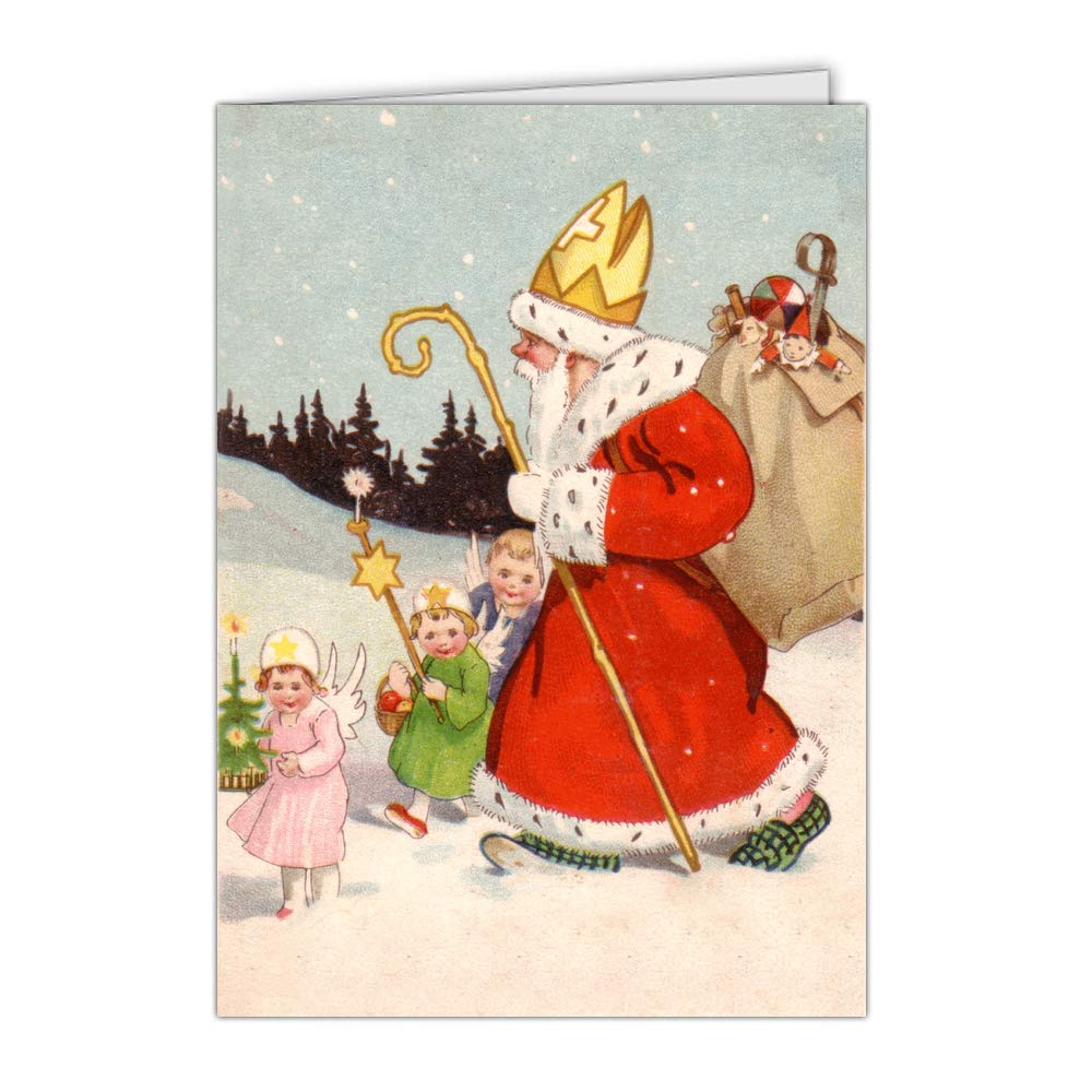 Carte Saint Nicolas Vielle Carte 8 Cartes Postales 3 Formats Dispos Carte Saint Nicolas Et Les Petits Enfants Cartes Postales Fournitures De Bureau Case4u Hu