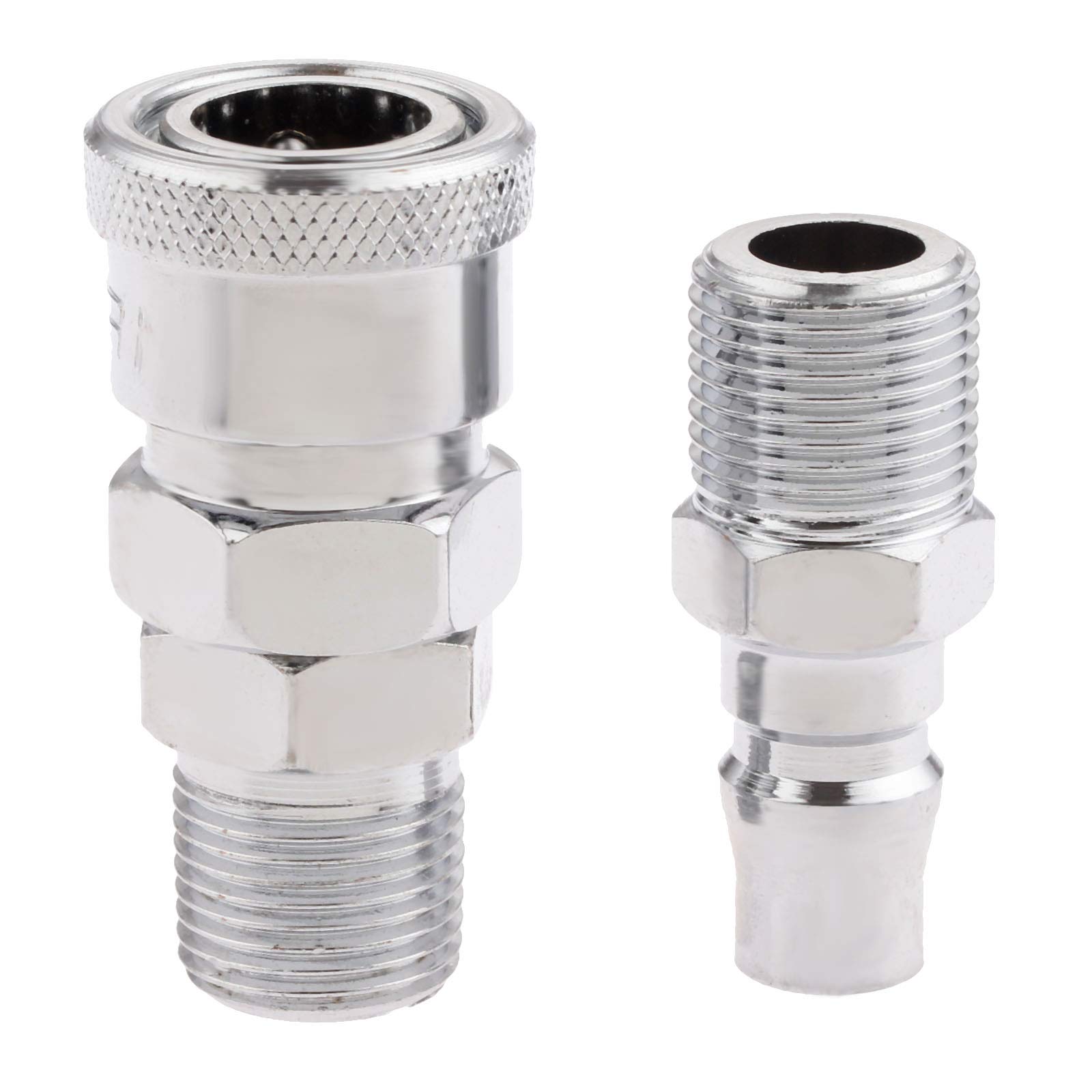 Air Line Hose Fittings 3/8" BSP Male Thread Quick Release Coupler Connector-Pack of 2