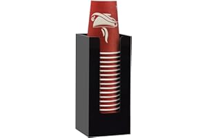 MYITYARD Coffee Cup Dispenser, Cup and Lid Organizer fits 5 to 16 oz Disposable Paper & Plastic Cups, Acrylic Cup Holder for Table Countertop, Black