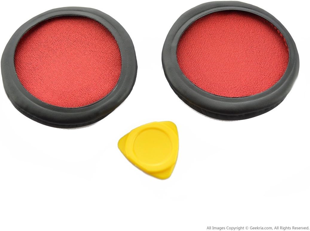 Geekria Replacement Ear Pads for SONY MDR-ZX600 Headphones Ear Cushions, Repair Parts (Black/Red), Black, Red - Image 5