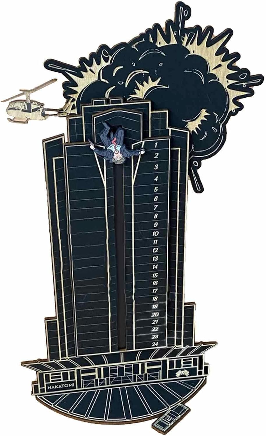 Advent Calendars - RIPTEADRY Hans Gruber Advent Calendar - 2023 Die Hard Advent Calendar, Wooden Christmas Advent Calendar 2023, Nakatomi Plaza Advent Calendar, Christmas Countdown Calendar Gifts for Kids Adults