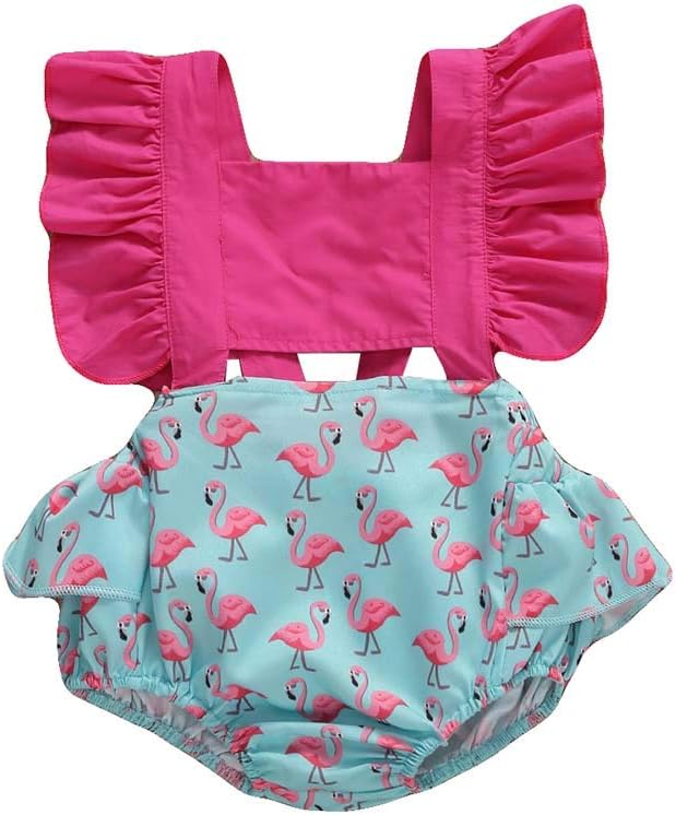 GuyayNewborn Baby Girl Romper Jumpsuit Bodysuit Tutu Lace Dress Summer Clothes Outfit with Headband 0-24M