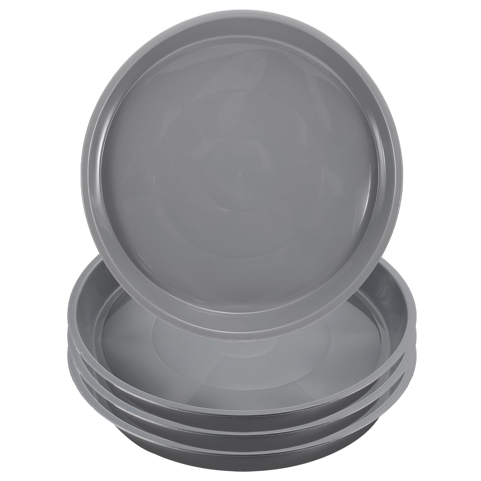 PATIKIL Plant Saucer Tray, 4 Pack 16 Inch Round Plant Saucer Plastic Plant Pot Drip Trays for Indoors Outdoors, Gray