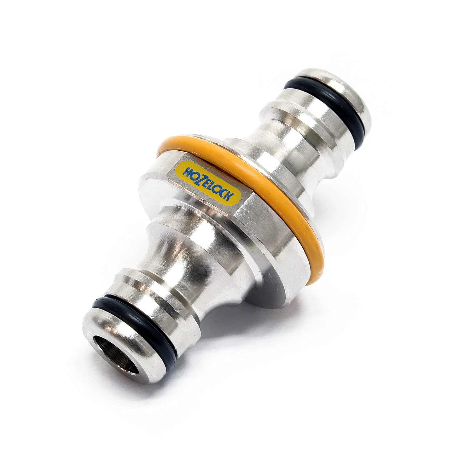 WilTec Hozelock Pro Brass Double Hose Connector to Join Ø 12.5mm and 19mm Water and Garden Hosepipes