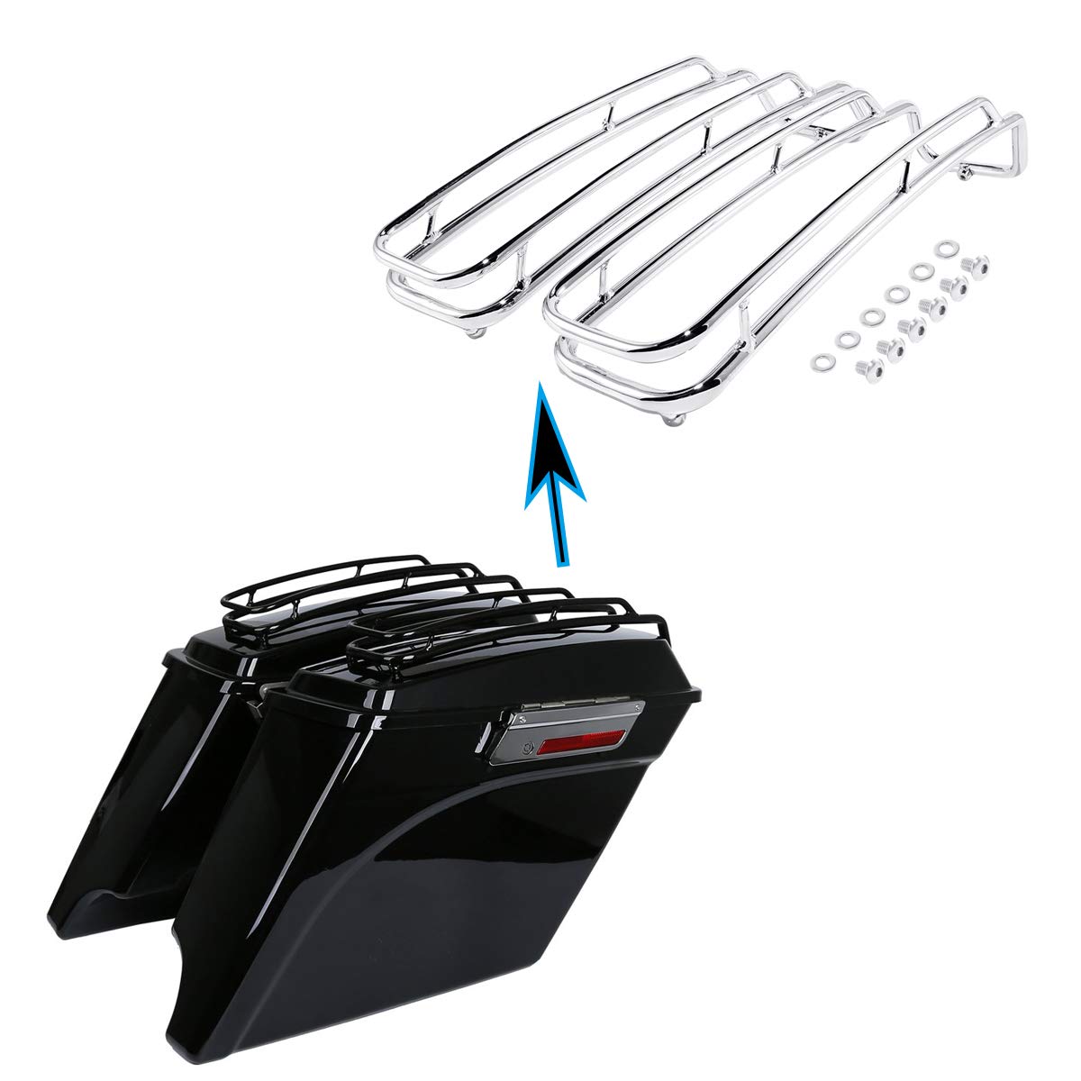 Buy XMTMOTO Saddlebags Lid Top Rail Guard fits for Harley Davidson all