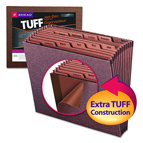 Smead TUFF Expanding File, 12 Pockets, Monthly (Jan.-Dec.) Letter Size, Redrope (70488) - //medicalbooks.filipinodoctors.org