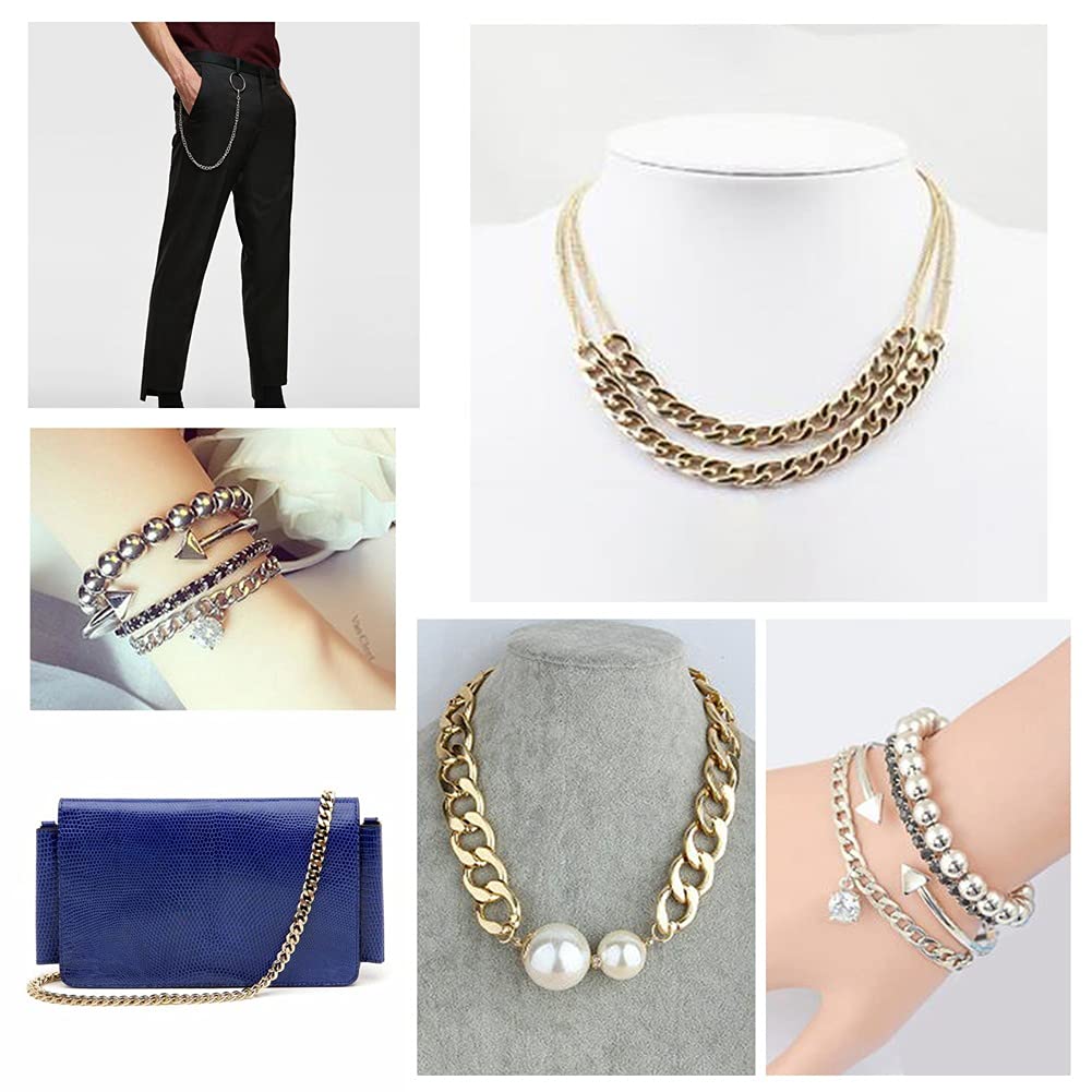 16.4 Feet Aluminum Curb Chains 10x6.5x1.8mm Twisted Links Cross Cable Chains Silver Plated with Spool for Pendant Necklace Jewelry Making, 10x6.5x1.8mm-Silver