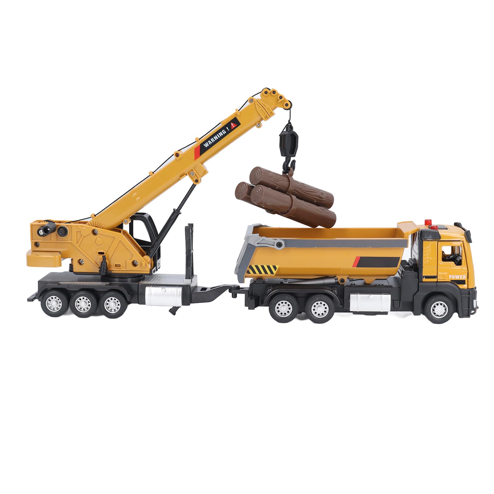 Pilipane Alloy Crane with Dump Truck, Model Toy, 17x5cm, Plastic & Alloy, Multifunctional Lifelike Construction Vehicle, Engineering Toy with Accessories, for Kids Birthday Play