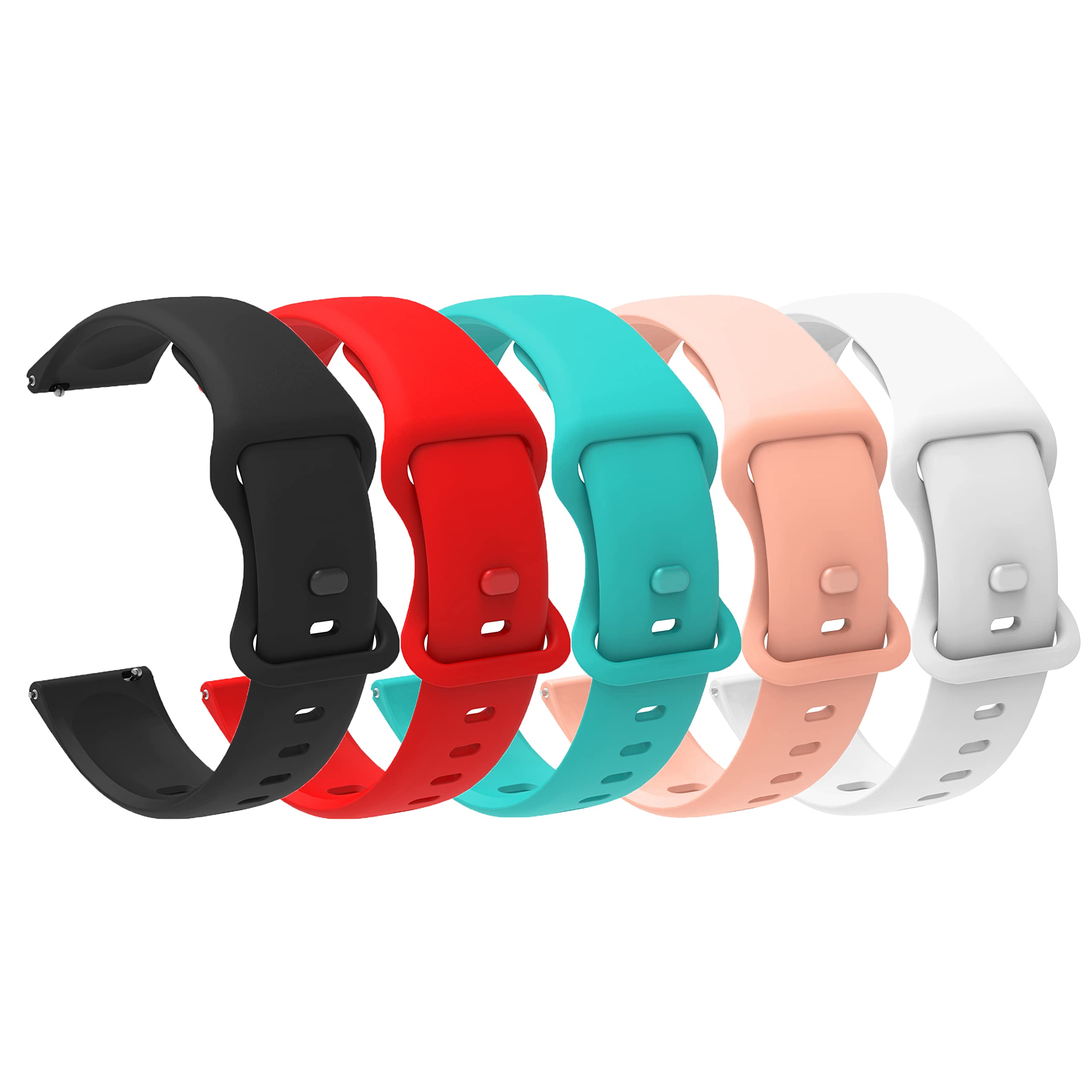 Blueshaweu for Donerton T50S T50H SmartWatch New Soft Silicone Sport Replacement Straps Compatible for Donerton T50S T50H 1.85"/Uaue T50S 1.85" Smart Watch/VKAROOD KC88 1.43" Watch (5 pack-A)