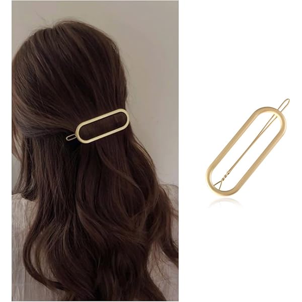 Zeshimb Snap Hair Pin Clip Gold - Haarspange Für Dutt, Metall, Minimalistisch, Dekorativer Haarschmuck