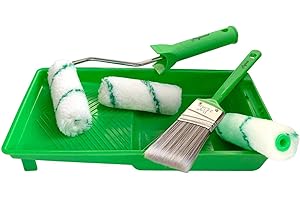 Magimate Mini Paint Rollers with Brush and Paint Tray – 4 Inch Small Stain Roller Kit for Quick House Touch ups Wall Trimming