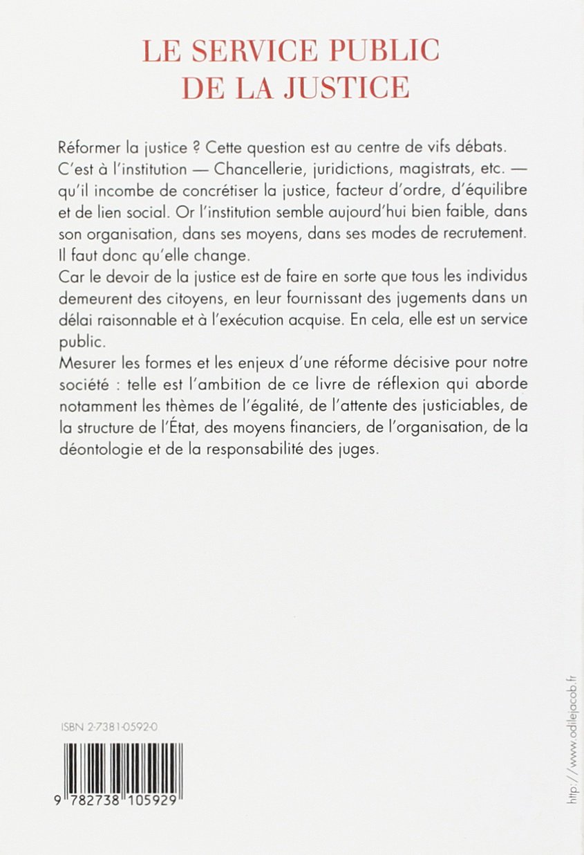 Amazonfr Le Service Public De La Justice Collectif Livres - 