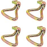 ZYAMY 4PCS Double J Hook Heavy Duty Ratchet Tie Down Straps with Hooks Load 2204 Lbs Tensioner Double Row Hook Binder Accessories for Strapping Tie Downs on Cars Trucks Trailers 1.5