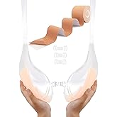 Sticky Bra Pushup Strapless Backless - 2 Tones Clear Invisible Adhesive Bra for Breast Lift up Boob Lift Tape Nipple Covers
