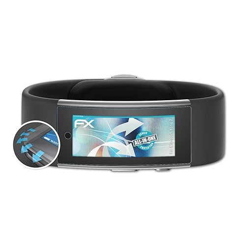 atFoliX Schutzfolie passend für Microsoft Band 2 Folie, ultraklare und Flexible FX Displayschutzfolie (3X)