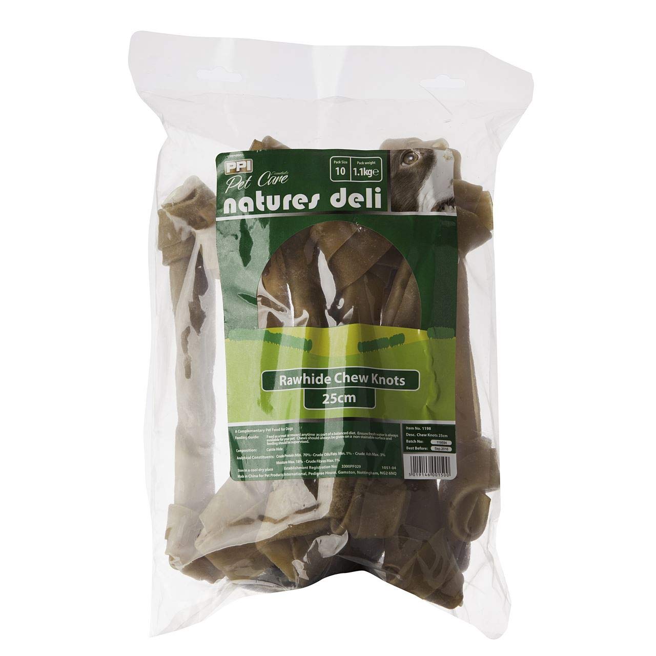 PPI 25cm Rawhide Chew Knots 10 Pk (SNG) 1.1kg