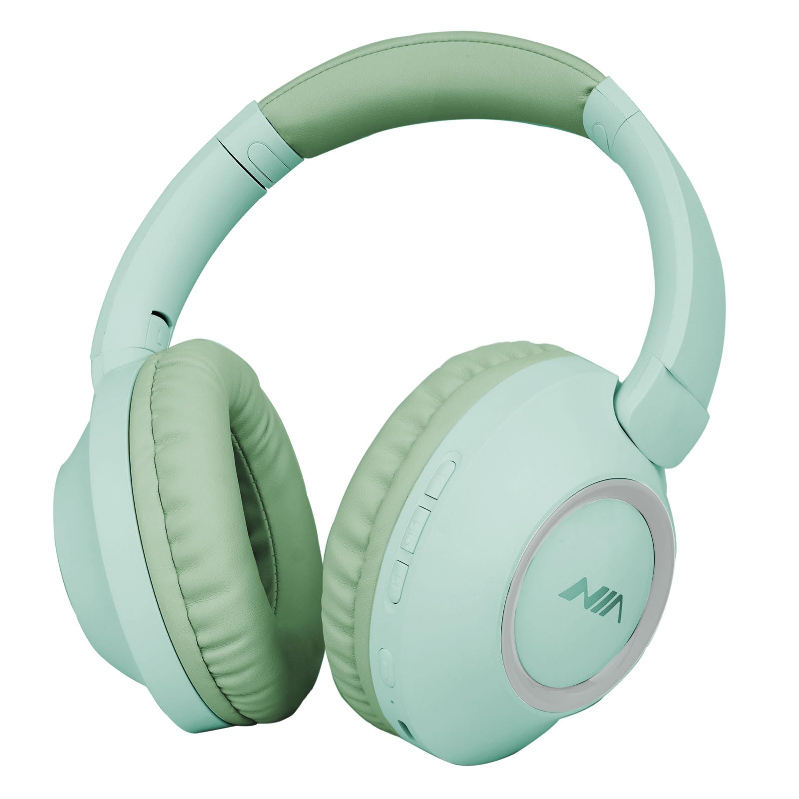 XuanGui Bluetooth Over Ear Headphones, Lightweight Foldable Wireless Over Ear Headphones with Mic, 20H Playtime Wireless Bluetooth Headphones for Office/Travel (Green)